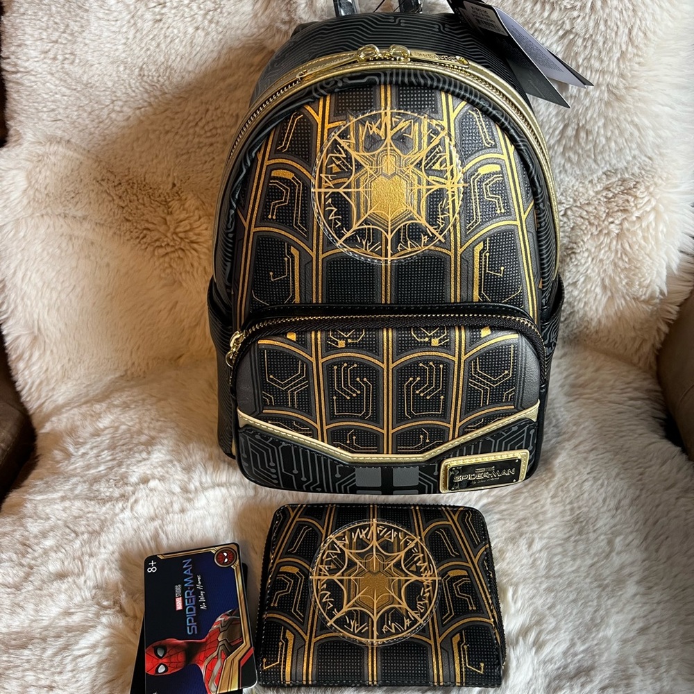 No Way Home Spider-Man Loungefly mini backpack and wallet set